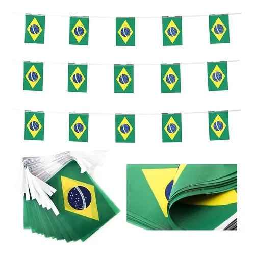 BANDEIRINHA BRASIL PLASTICO  C/10M